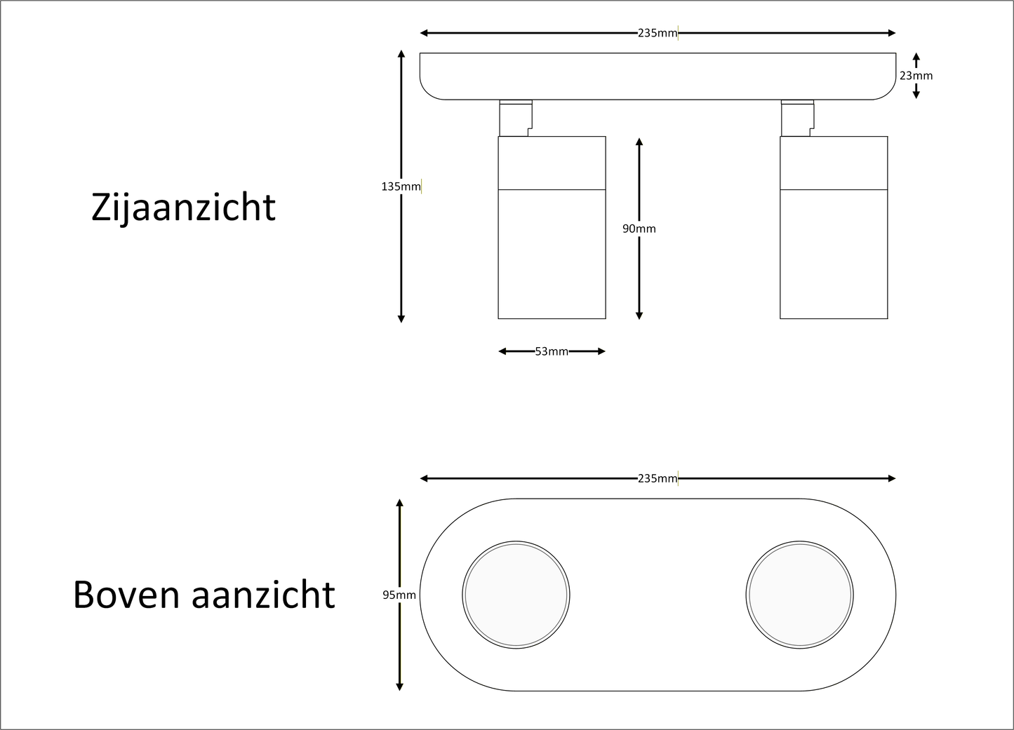 Opbouwspot COMPACT DUO | GU10 | wit