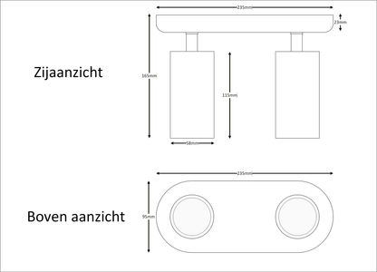 opbouwspot LUXON DUO | GU10 | wit