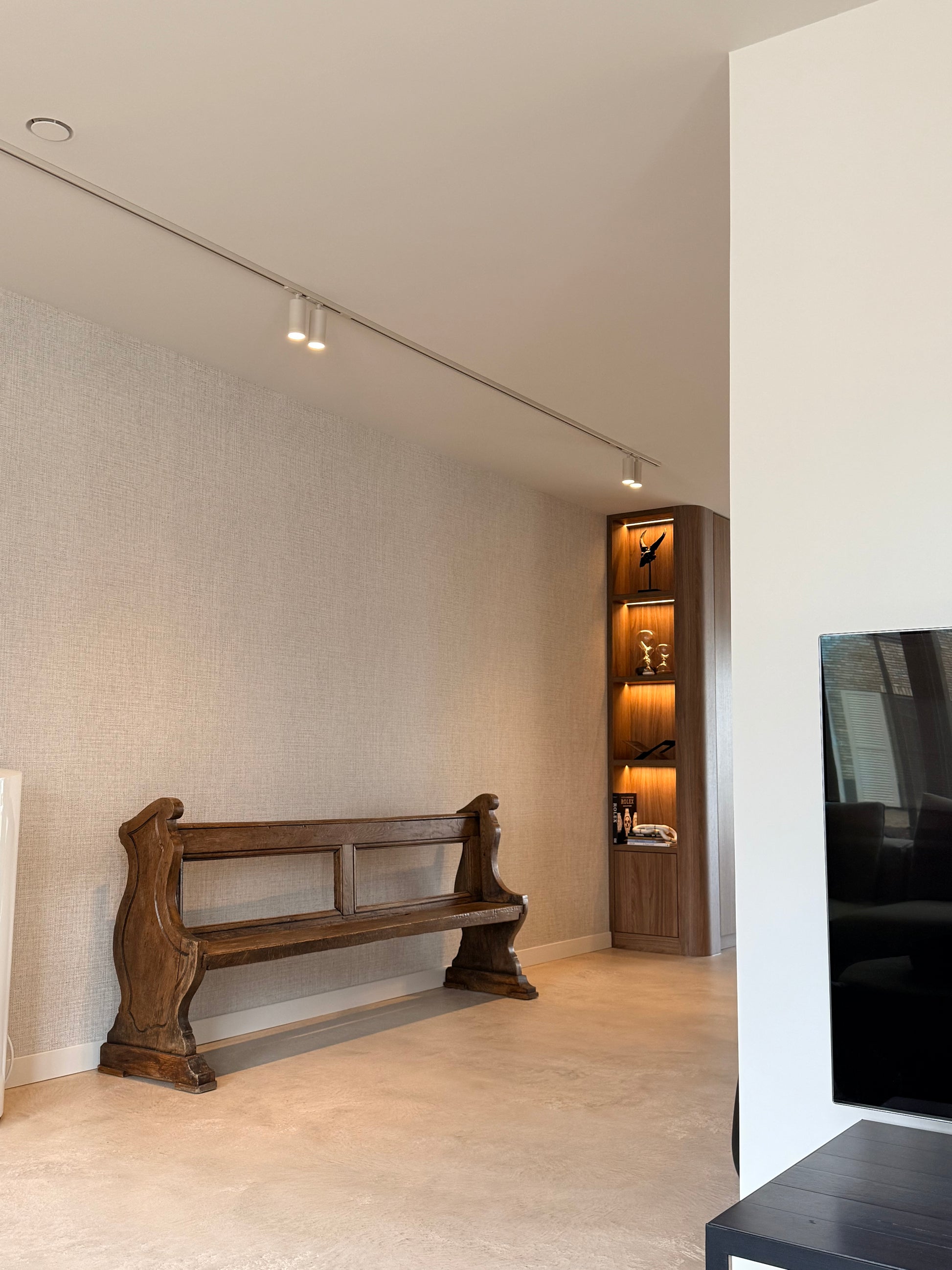 1-fase lichtrail met beige spotjes met GU10 fitting