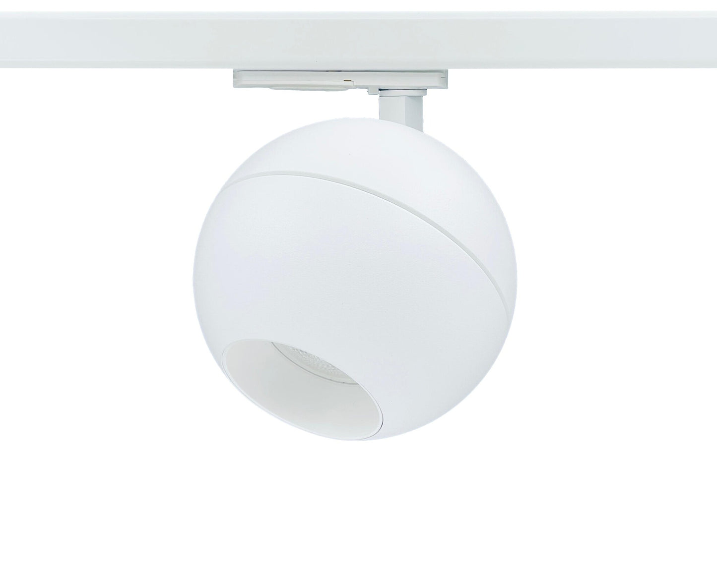 witte railverlichting met ronde bolvormige GU10 railspots