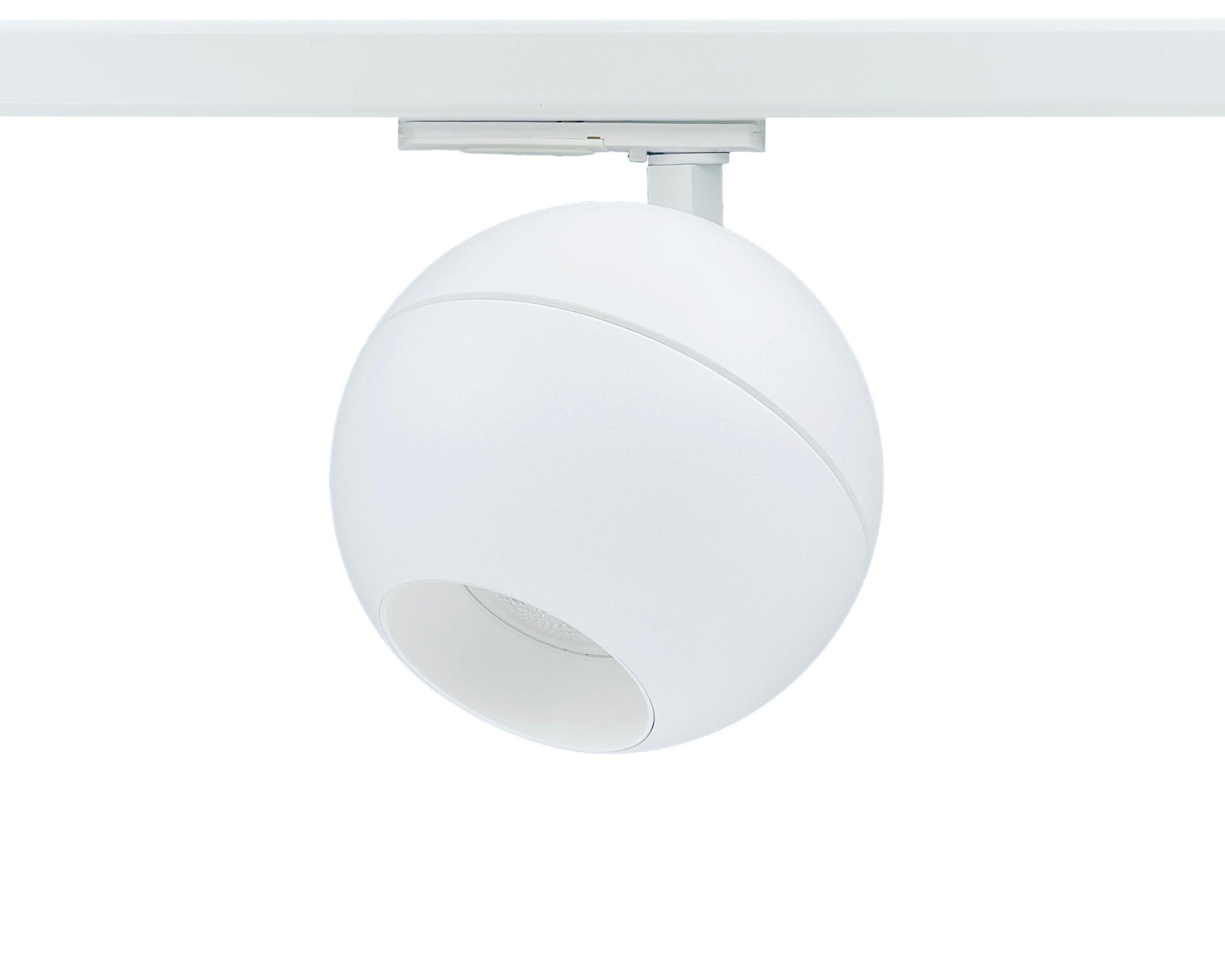 witte railverlichting met ronde bolvormige GU10 railspots
