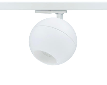 witte railverlichting met ronde bolvormige GU10 railspots