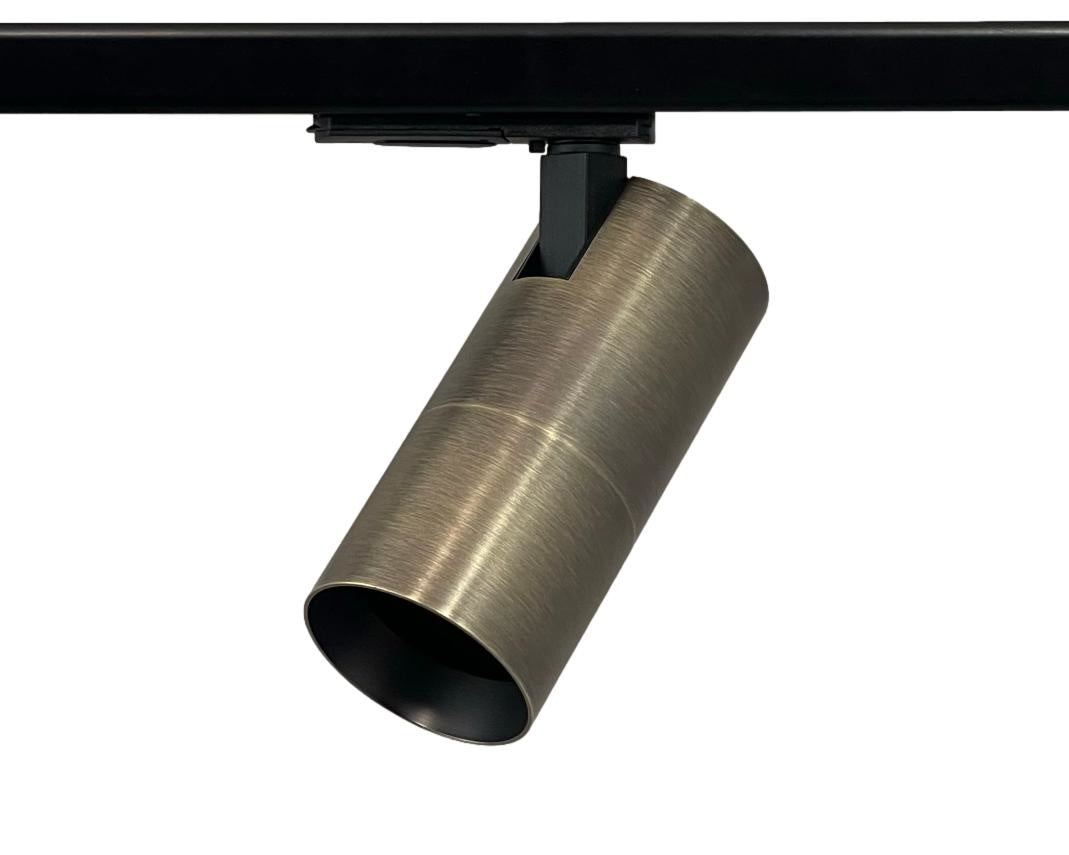 brons kleurige spots op rail met GU10 fitting voor lichtrail