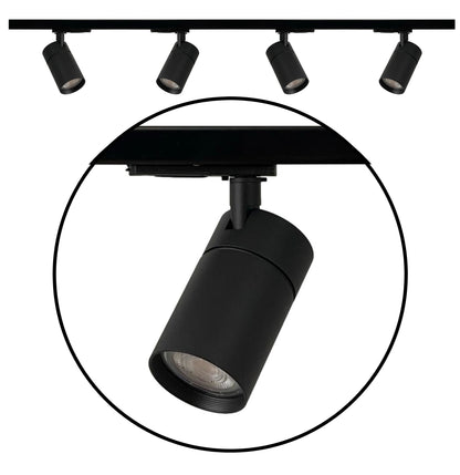 set railverlichting met zwart compacte gu10 railspots