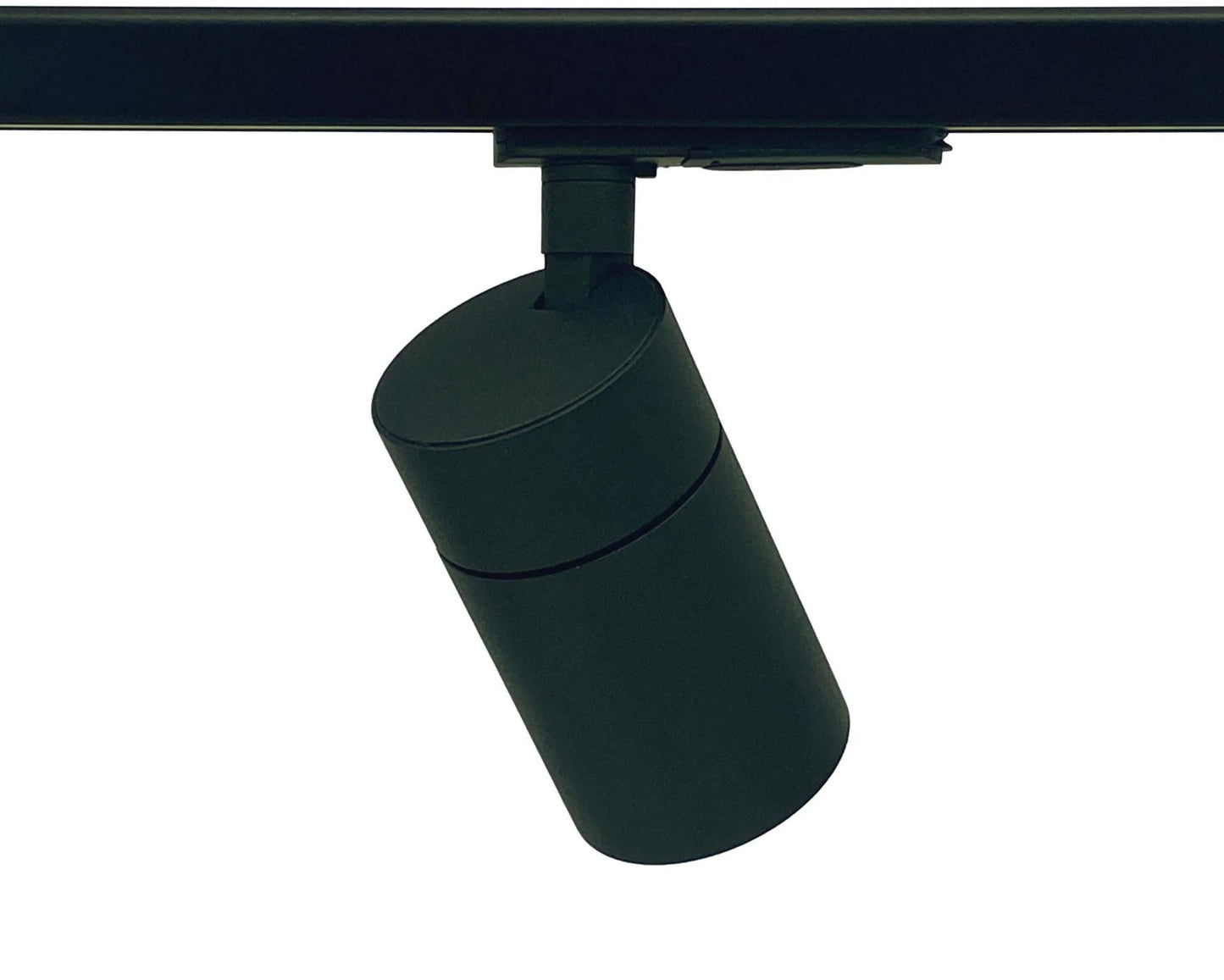 compacte zwarte railverlichting met kleine 1-fase spots