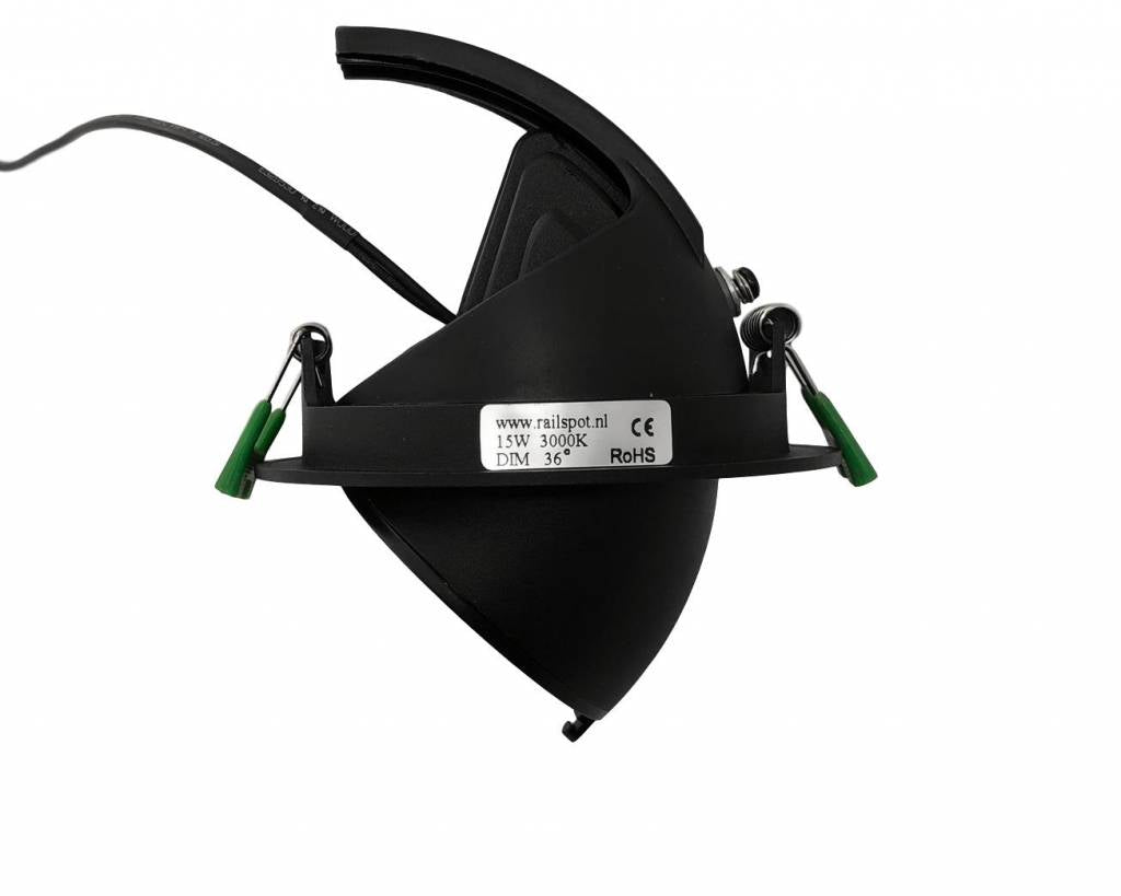 LED downlighter 15W banaanspot - zwart