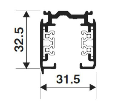 3fase rail wit 1 meter XTS 4100-3