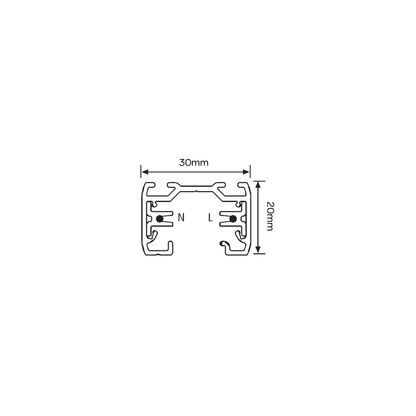 1fase rail zwart 0.5 meter GB 2050-2