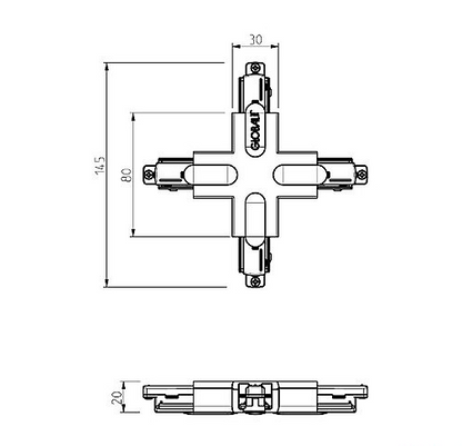 1fase rail wit - kruisverbinding GB38-3