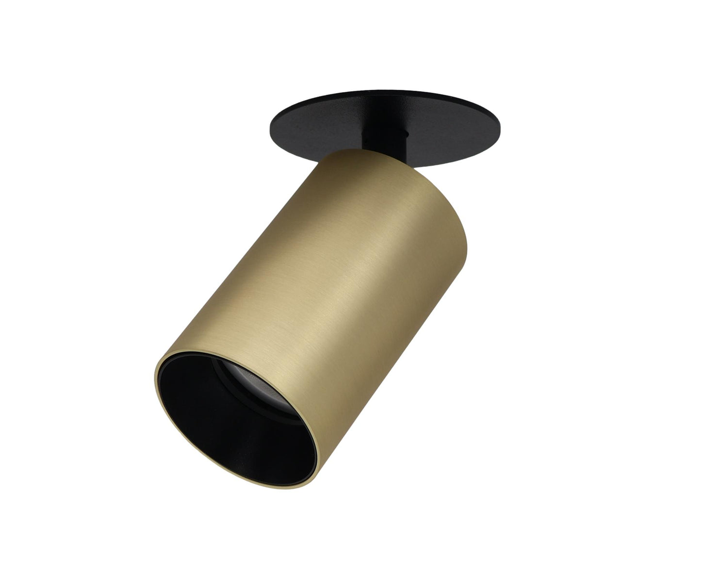 goudkleurige inbouwspot met kantel mogelijkheid