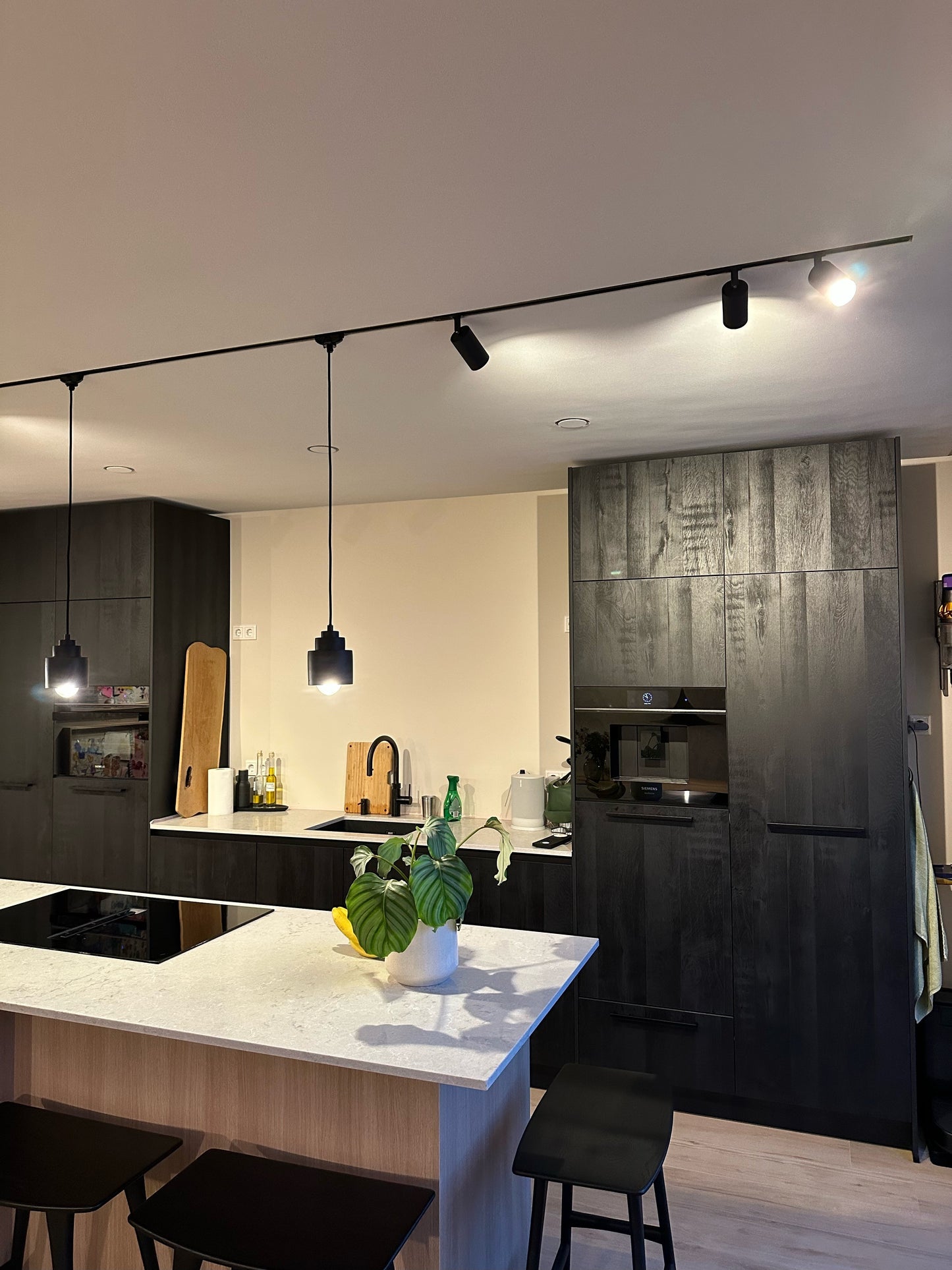 zwarte hanglampen railverlichting