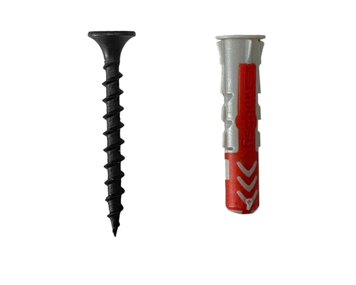 Set 10x zwarte schroef met plug