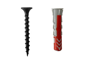 Set 10x zwarte schroef met plug