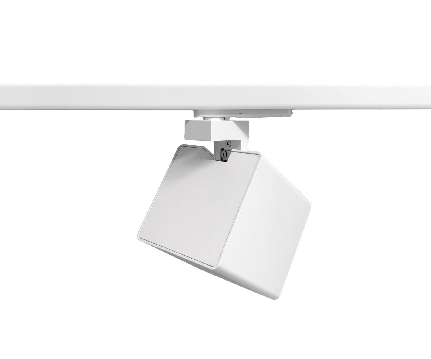 KUBY GU10 wit railspot met Global Trac adapter op witte 1-fase rail.