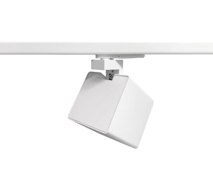 KUBY GU10 wit railspot met Global Trac adapter op witte 1-fase rail.