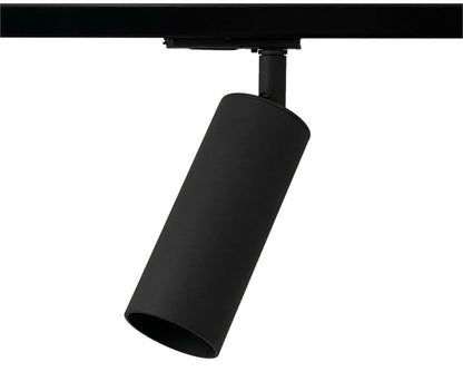 zwarte 1-fase railspots met langwerpige koker voor GU10 lamp