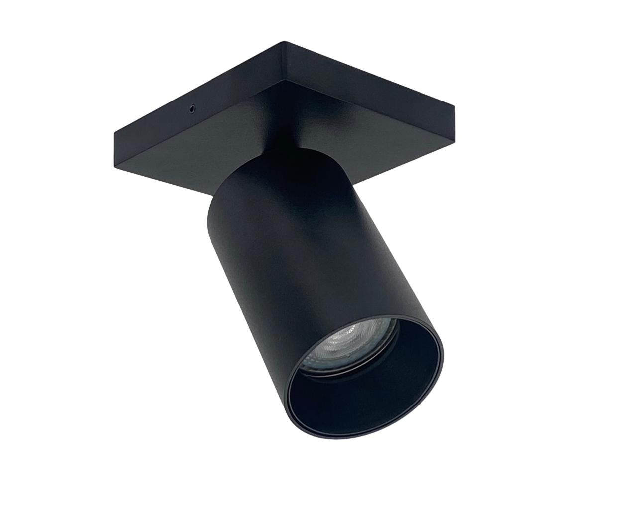 Opbouwspot HELIOS enkel GU10 - zwart - rechthoekig