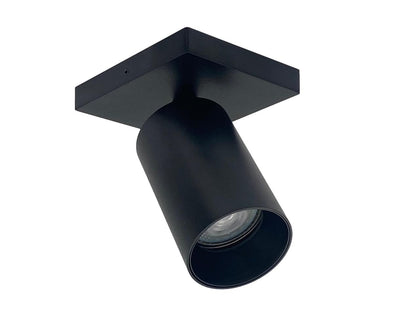 Opbouwspot HELIOS enkel GU10 - zwart - rechthoekig