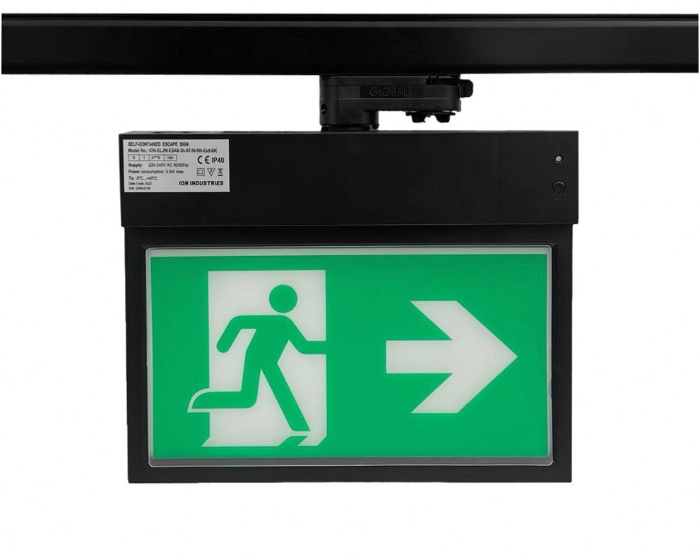 3F nooduitgang - vluchtweg railverlichting zwart