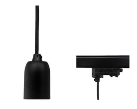 Hanglamp E27 Fitting 3Fase zwart