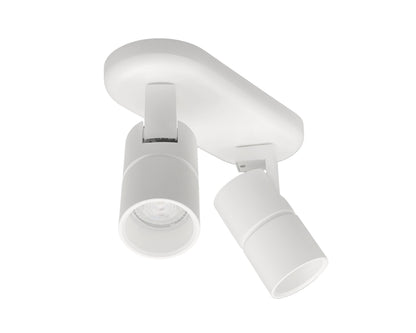 witte dubbele opbouwspot GU10 plafond