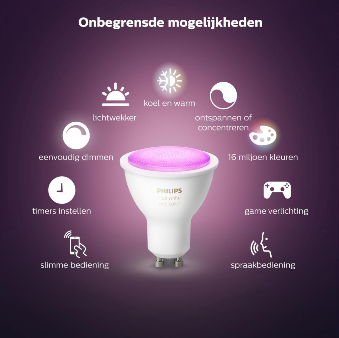 Philips HUE White and Color GU10 duo verpakking (2-pack)