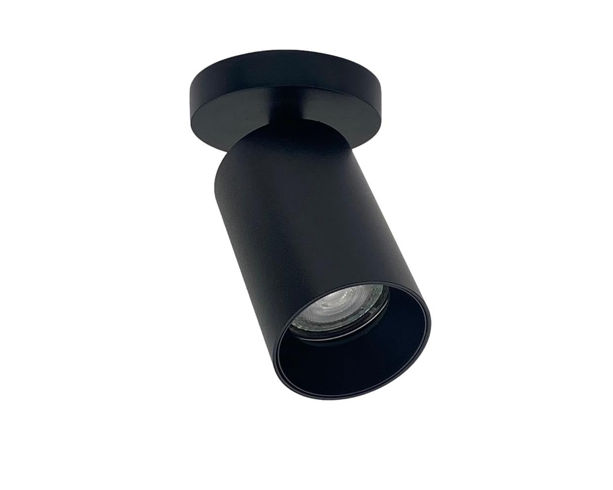 Opbouwspot HELIOS enkel GU10 - zwart - rond