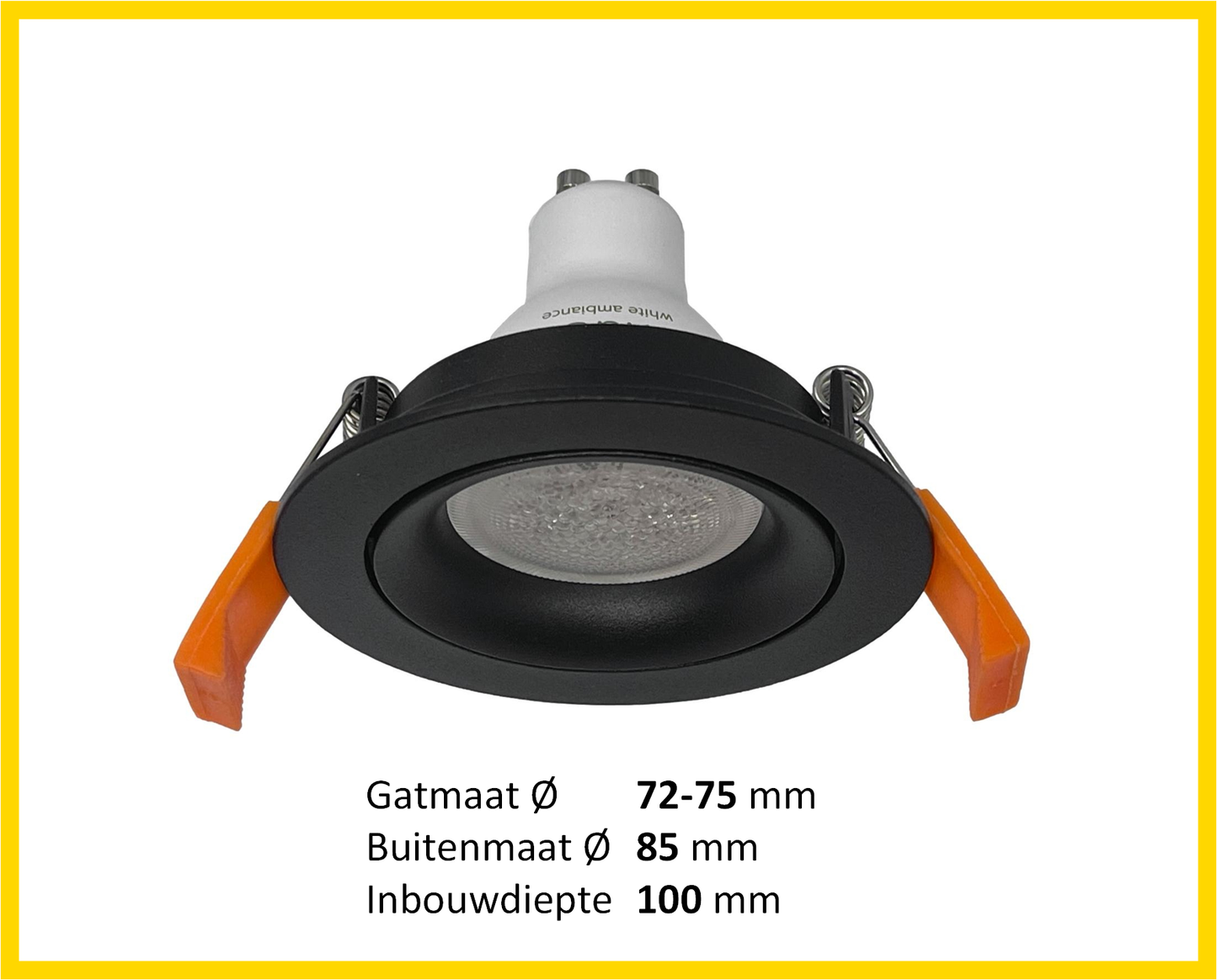 Inbouwspot - PRIME GU10 zwart