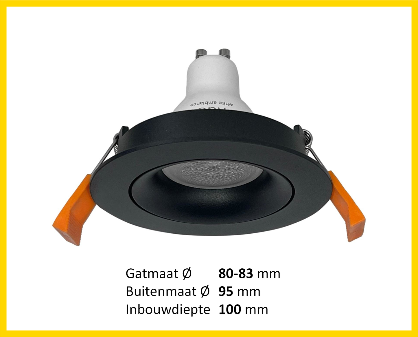 Inbouwspot - PRIME GU10 zwart