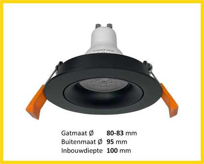 Inbouwspot - PRIME GU10 zwart
