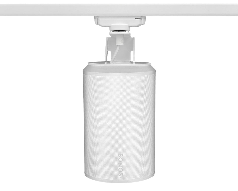 witte speakerbeugel voor 1-fase railverlichting