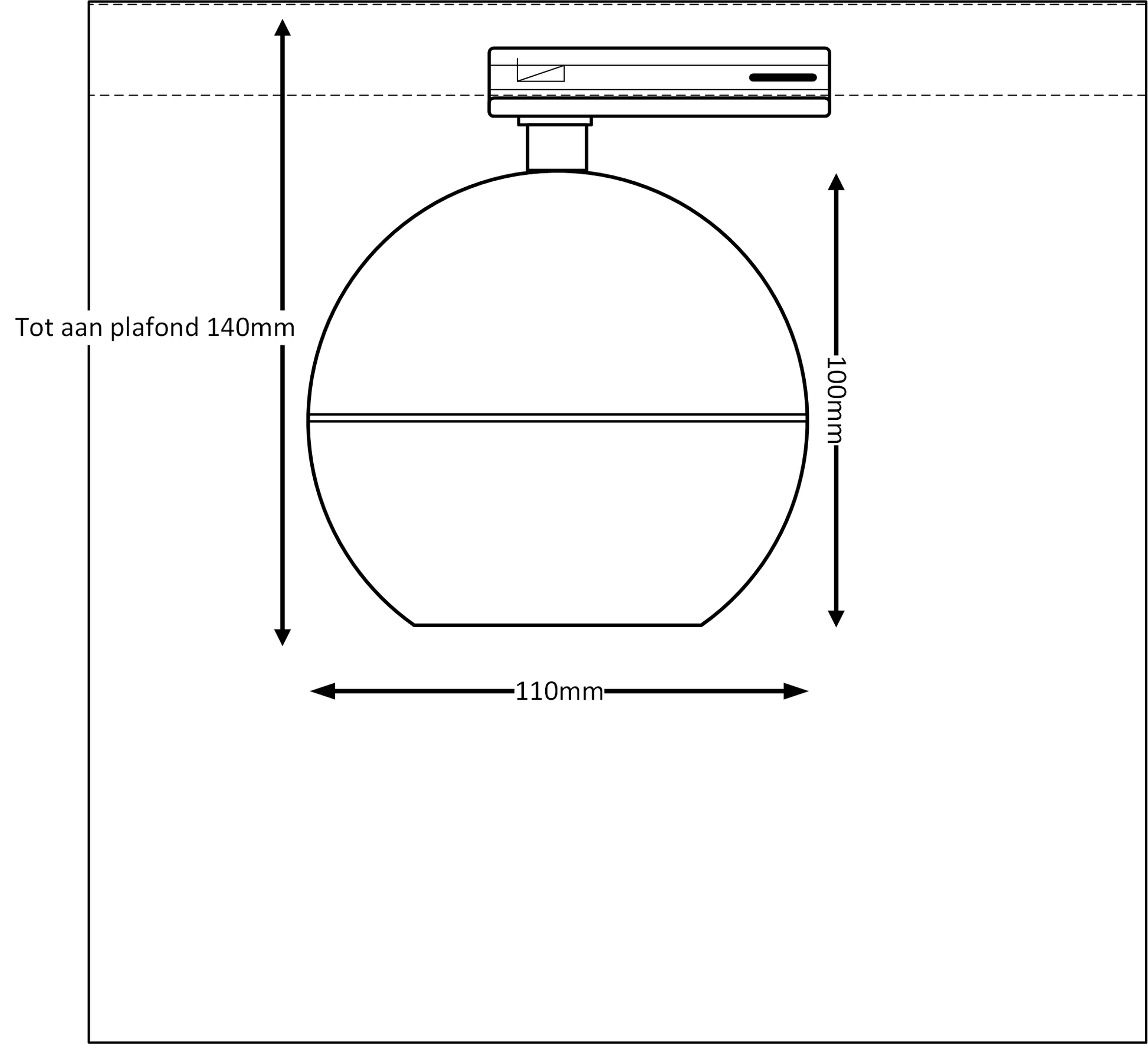 ronde rail spot met GU10 fitting voor zwarte railverlichting