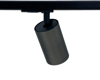 1-fase railspot met gunmetal behuizing geborsteld aluminium