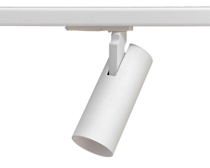 Onderdelen van de complete 1-fase railverlichting set in wit, inclusief rail en voeding