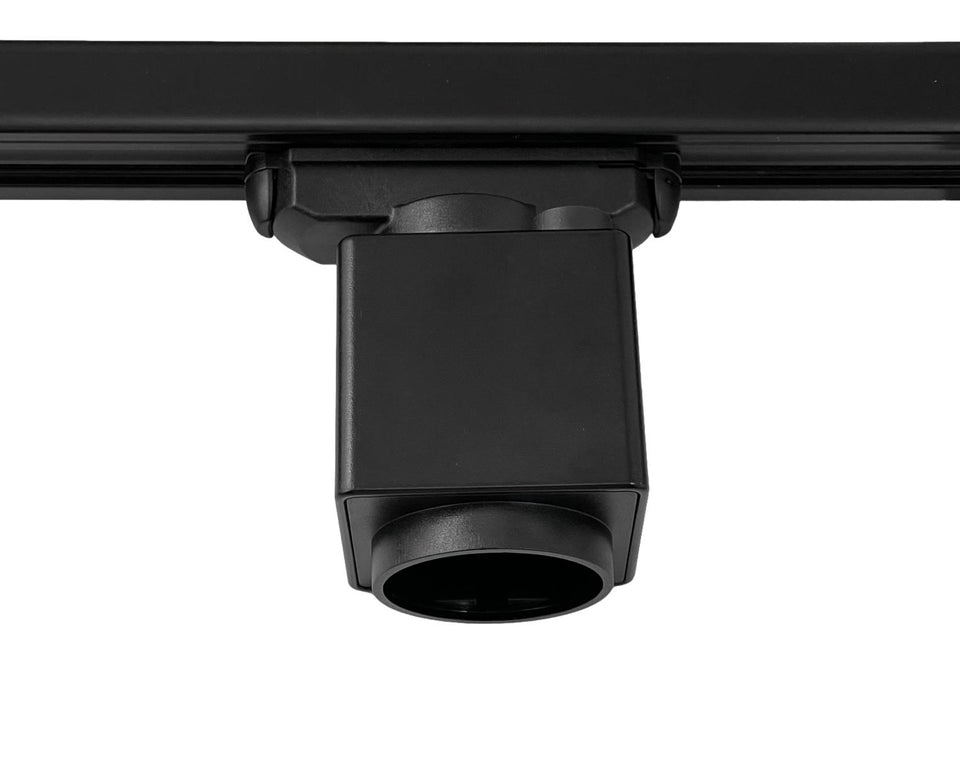 1fase rail zwart - stopcontact