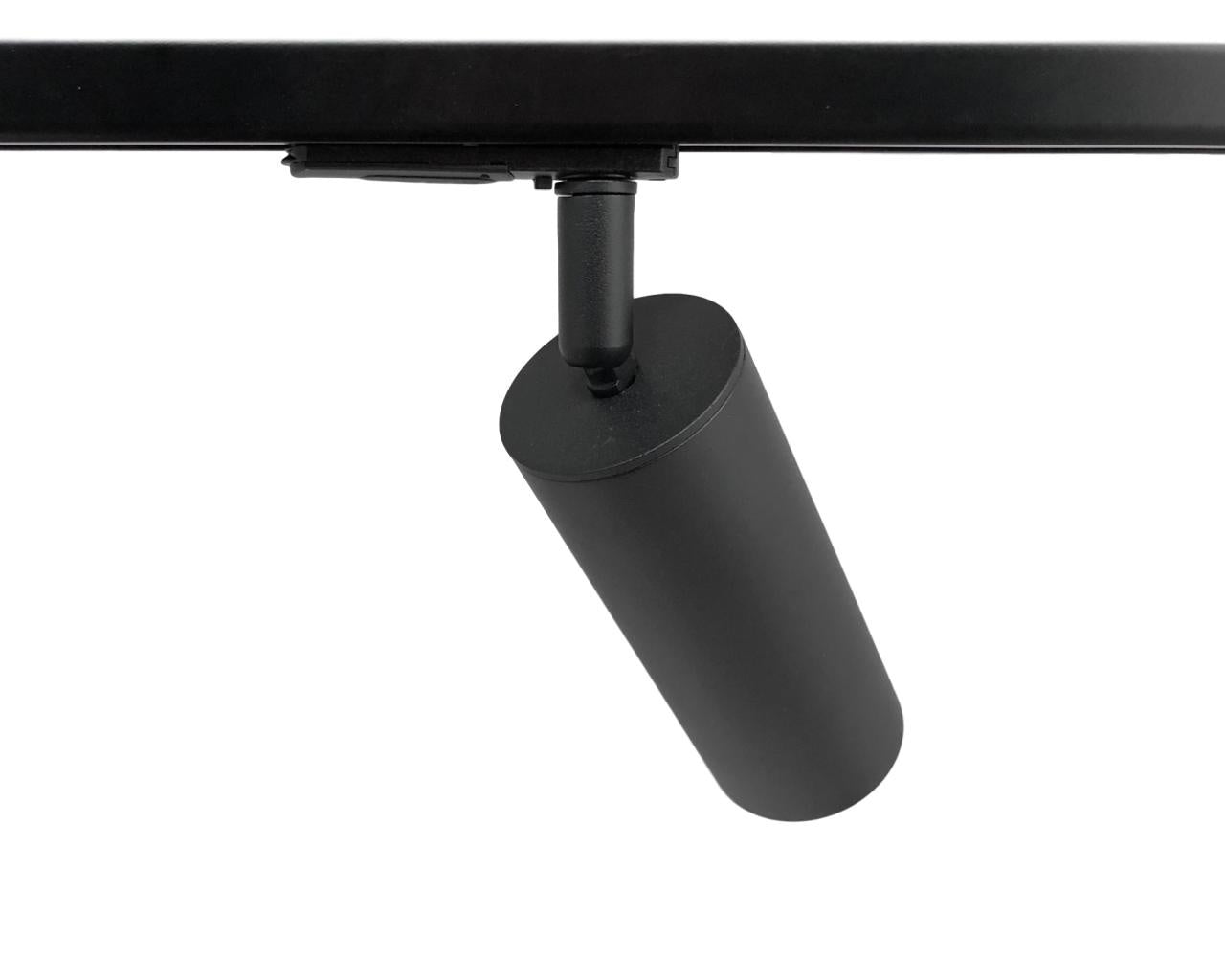 Zwarte GU10 railspot voor 1-fase lichtrail