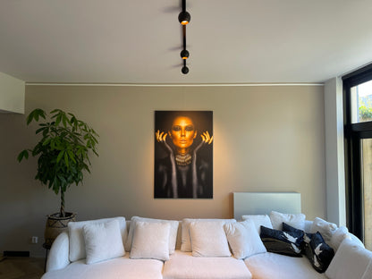 Rondvormige railspots met GU10 fitting woonkamer