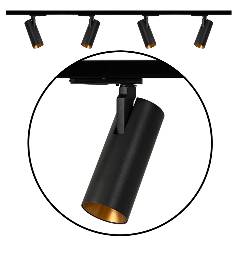 complete set zwarte railverlichting met krachtige 10W spots