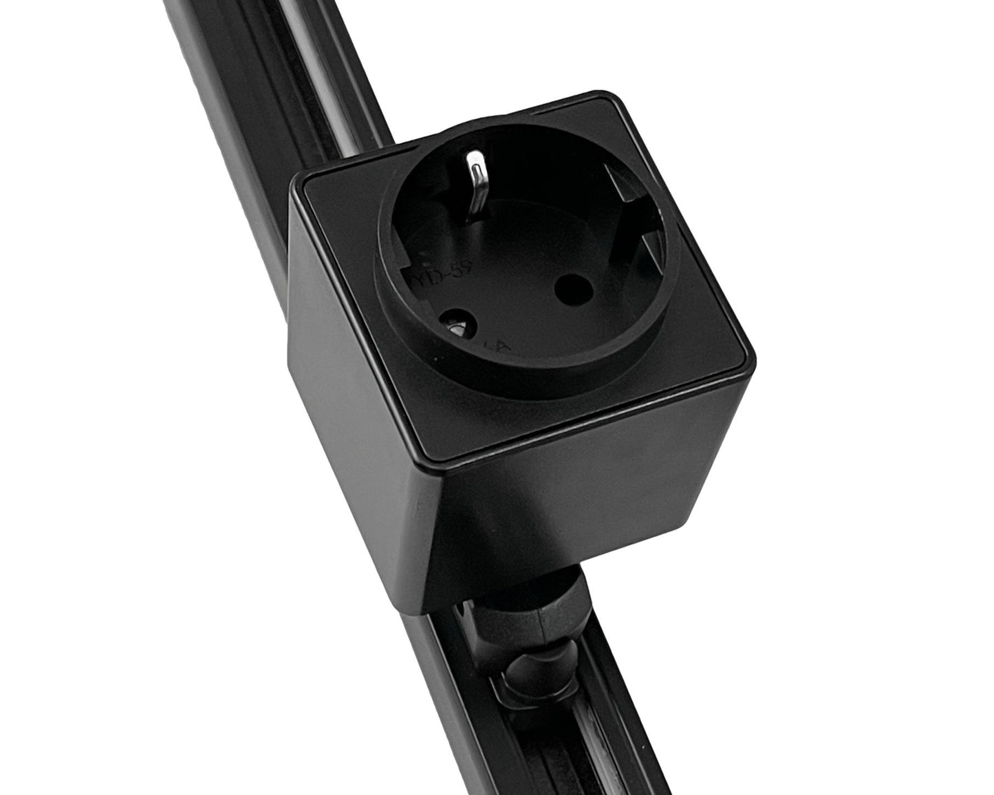 1fase rail zwart - stopcontact
