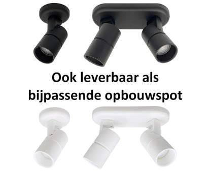 GU10 railspot wit met bijpassende witte opbouwspot