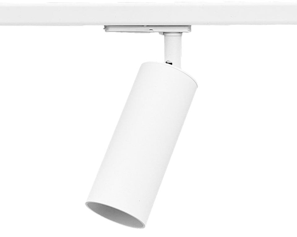 langwerpige 1-fase railspot kleur wit met GU10 fitting voor railverlichting