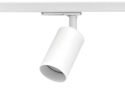 minimalistische witte railspot met gu10 fitting voor 1-fase railverlichting