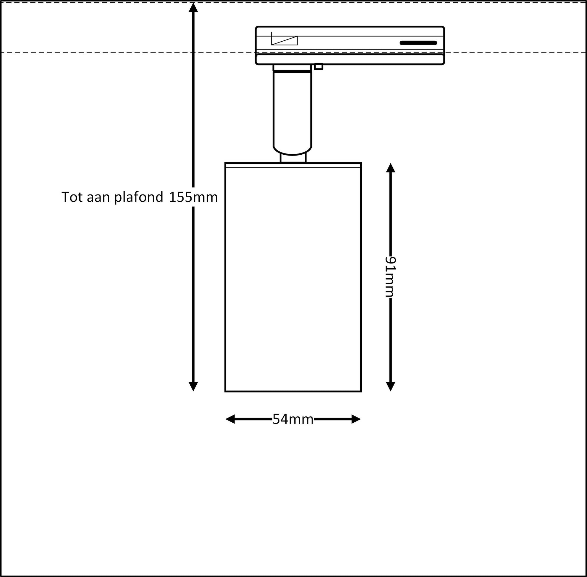 minimalistische railverlichting set met GU10 railspots