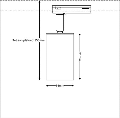 minimalistische railverlichting set met GU10 railspots
