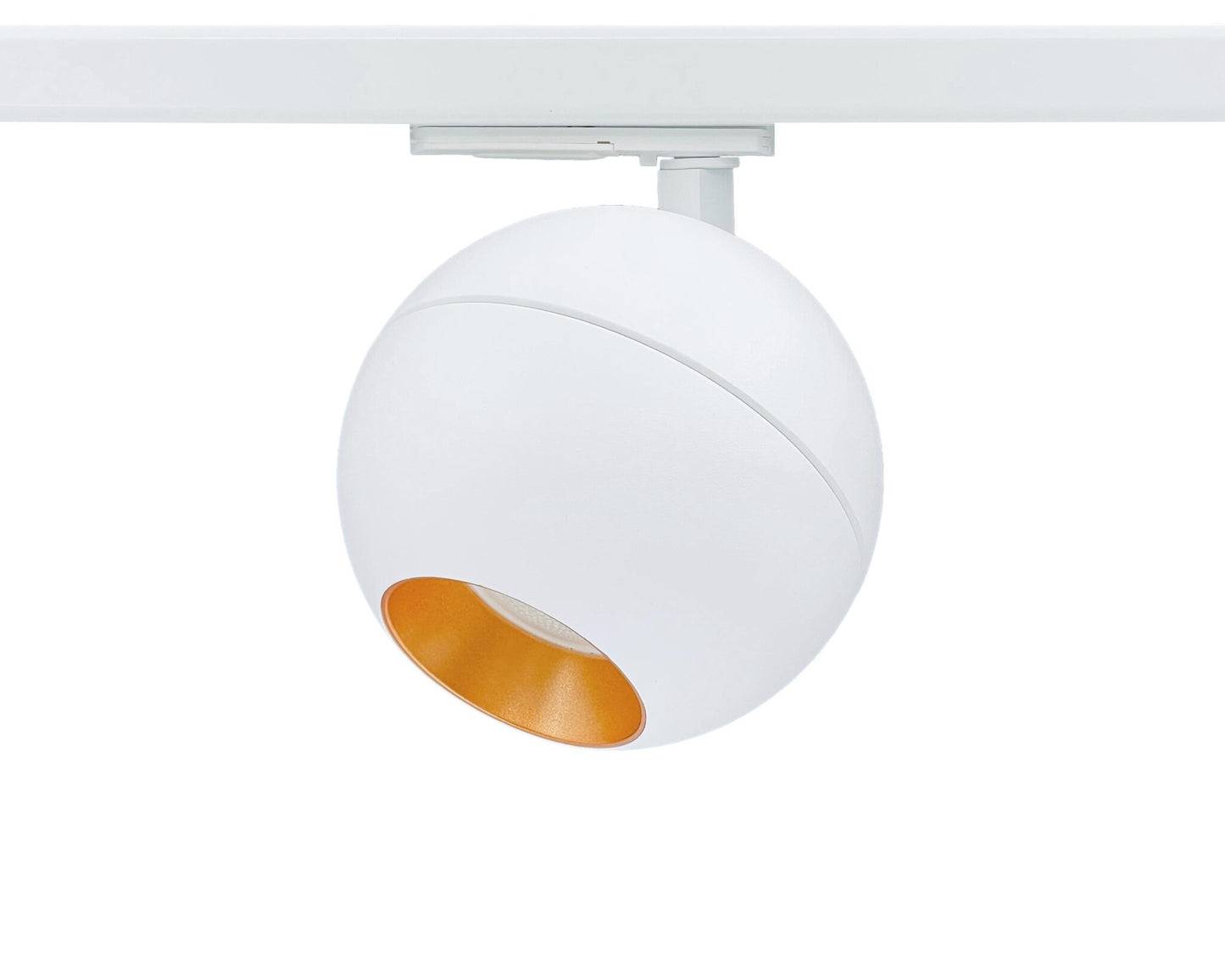 bolvormige railspot met gouden binnenring voor 1-fase railverlichting