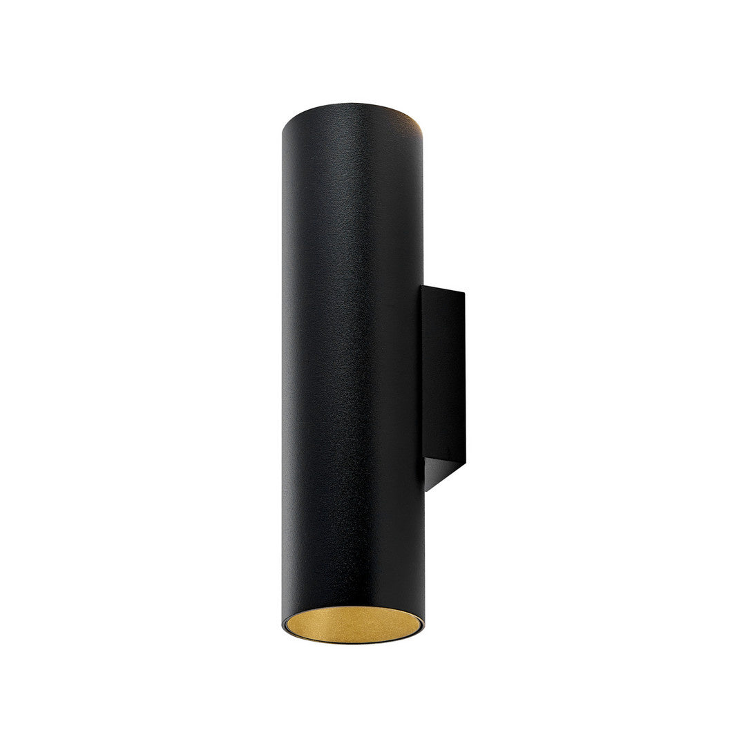 wandspot zwart met gouden binnenring