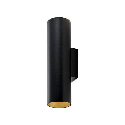 wandspot zwart met gouden binnenring
