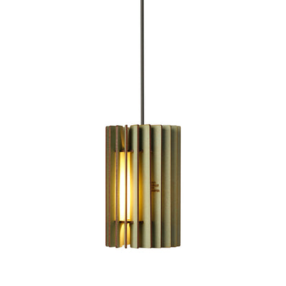 Zylinder hanglamp E14 in groene lijnolie afwerking van Van Tjalle en Jasper
